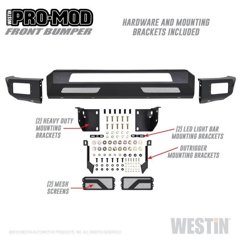 Westin - Westin 2019 Dodge Ram 1500 ( Excludes 1500 Classic & Rebel Models ) Pro - Mod Front Bumper - Demon Performance