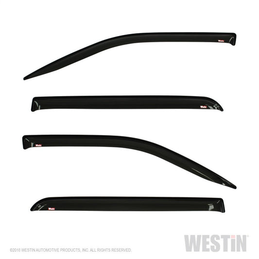 Westin - Westin 2019 RAM 1500 Crew Cab (Non Classic) Wade Slim Wind Deflector 4pc - Smoke - Demon Performance