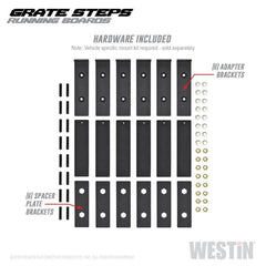 Westin - Westin Grate Steps Running Boards 68 in - Textured Black - Demon Performance