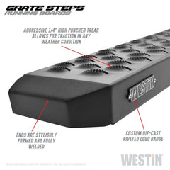 Westin - Westin Grate Steps Running Boards 68 in - Textured Black - Demon Performance
