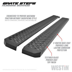 Westin - Westin Grate Steps Running Boards 68 in - Textured Black - Demon Performance