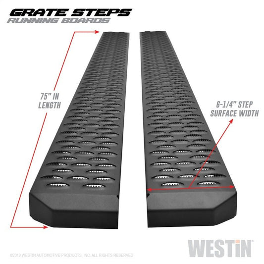 Westin - Westin Grate Steps Running Boards 75 in - Textured Black - Demon Performance