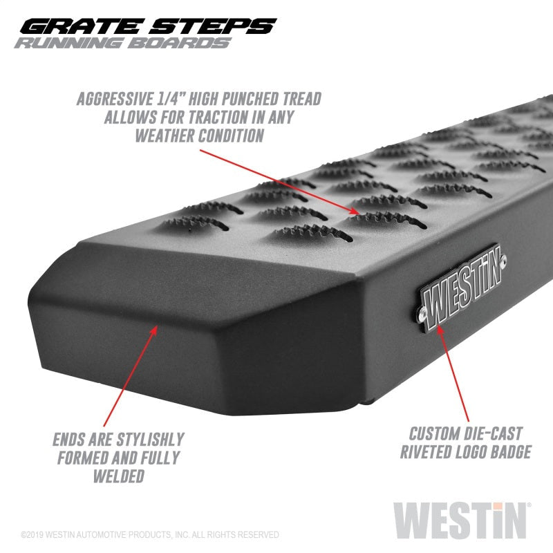 Westin - Westin Grate Steps Running Boards 86 in - Textured Black - Demon Performance