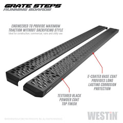 Westin - Westin Grate Steps Running Boards 86 in - Textured Black - Demon Performance