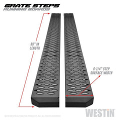 Westin - Westin Grate Steps Running Boards 86 in - Textured Black - Demon Performance