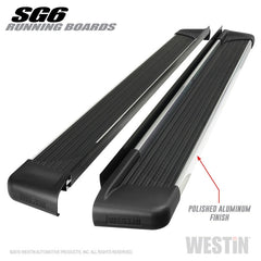 Westin - Westin SG6 Polished Aluminum Running Boards 85.50 in - Demon Performance