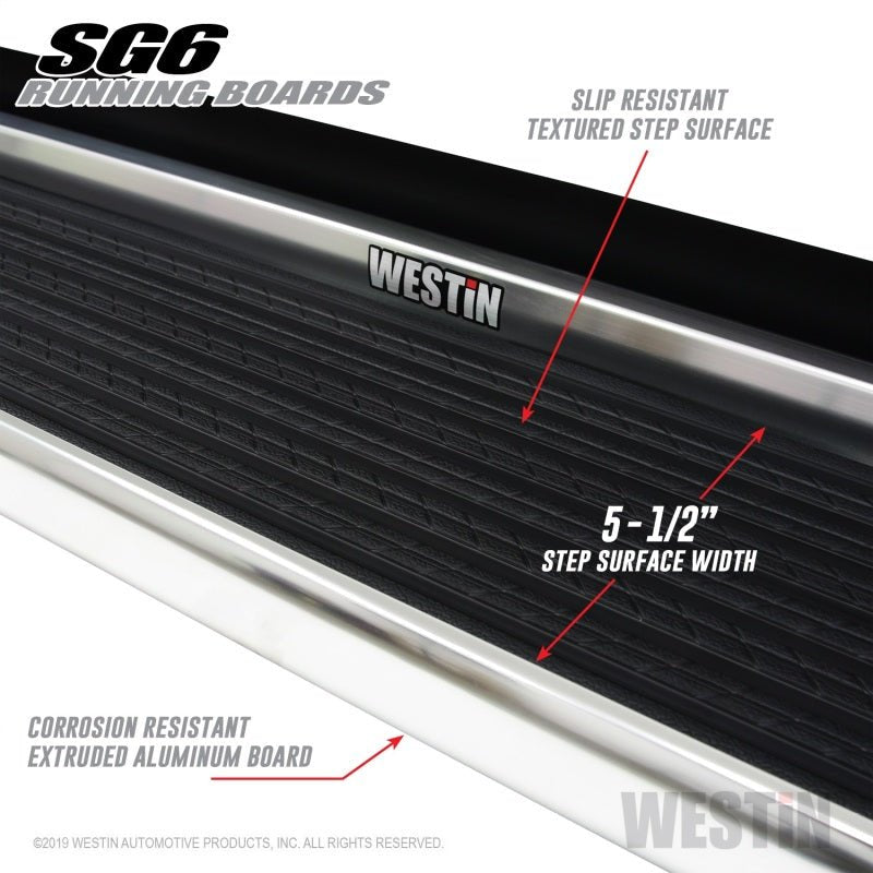 Westin - Westin SG6 Polished Aluminum Running Boards 85.50 in - Demon Performance