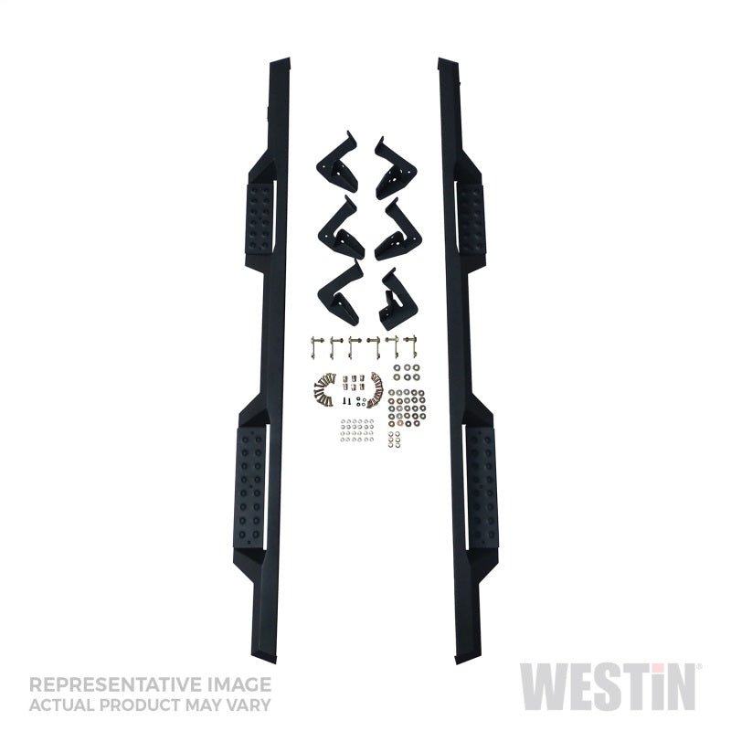 Westin - Westin/HDX 16 - 18 Nissan Titan XD Crew / 17 - 18 Titan Crew Cab Drop Nerf Step Bars - Textured Black - Demon Performance