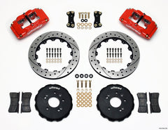 Wilwood - Wilwood FSLI4 Front Hat Kit 13.00in Drilled Red Nissan 240SX - Demon Performance