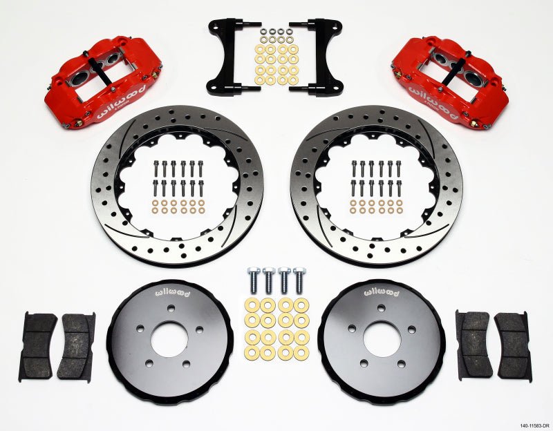 Wilwood - Wilwood Narrow Superlite 6R Front Hat Kit 13.06in Drill Red Nissan 370Z/Fiti G37 - Demon Performance