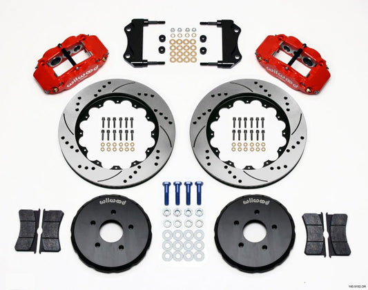 Wilwood - Wilwood Narrow Superlite 6R Front Hat Kit 14.00in Drill Red Nissan 350Z/Fiti G35 - Demon Performance