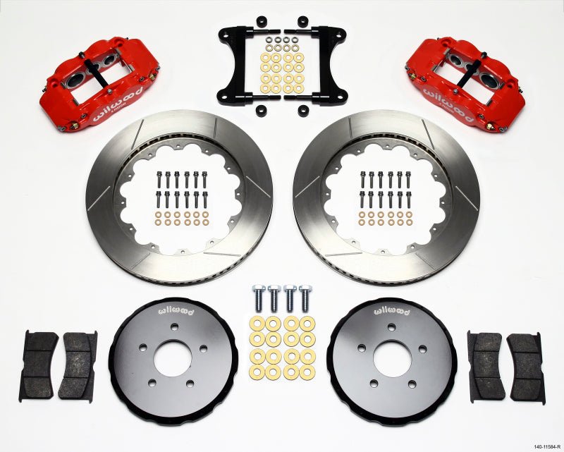 Wilwood - Wilwood Narrow Superlite 6R Front Hat Kit 14.00in Red Nissan 370Z/Fiti G37 - Demon Performance